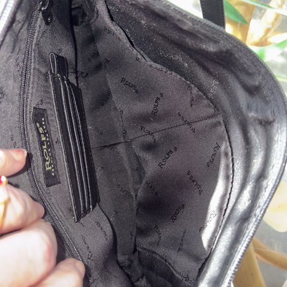Rolf’s Shoulder bag genuine leather black front & back exterior pockets - Picture 5 of 17
